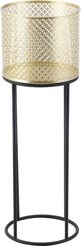 Home&Styling Pot op metalen standaard 50 cm zwart plantendecoratie