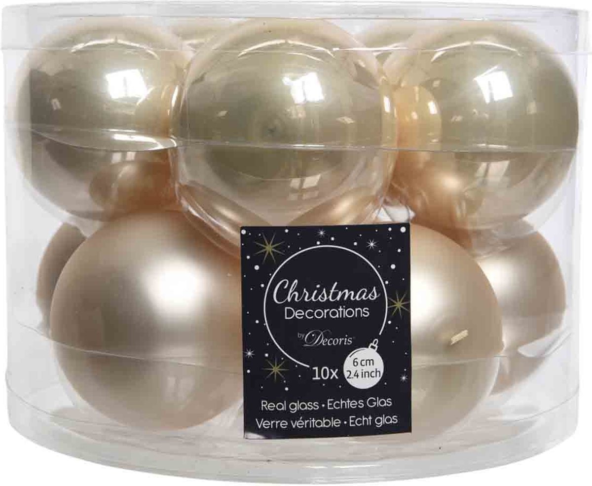 10 kerstballen parel emaille 60 mm