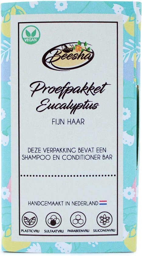 Beesha Proefpakket Eucalyptus Duo | Shampoo Bar & Conditioner Bar | 100%  Vegan | CG... | bol.com