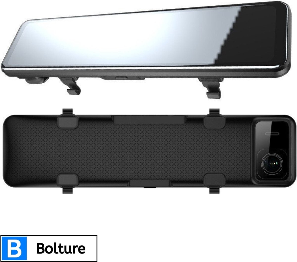 Bolture Dashcam - Dashcam Voor Auto - Dashcam Voor Auto Voor en Achter - Touchscreen - Loopopname - Spiegel - 4K - Nachtzicht