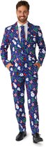 Suitmeister Christmas Snowman Blue - Heren Pak - Kerst Outfit - Blauw - Maat L