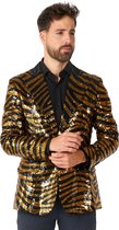 OppoSuits Tiger Royale - Heren Blazer - Glimmende Outfit - Carnaval - Goud - Maat EU 50