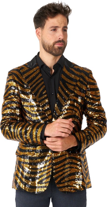 OppoSuits Tiger Royale - Heren Blazer - Glimmende Outfit - Goud - Maat EU  50 | bol.com