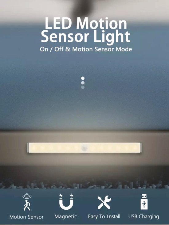INF Slimme Bewegingssensor Nachtlamp Warm Wit - LED Kastlamp USB