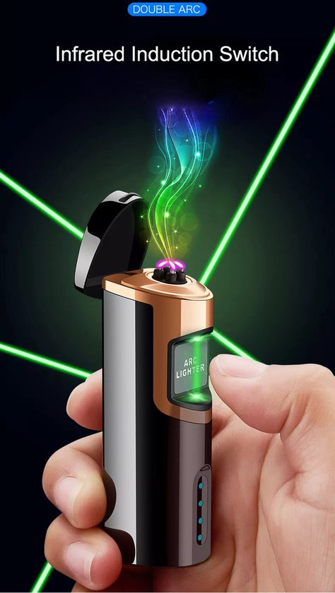 Dachance Elektrische aansteker, batterij-indicator, oplaadbare USB Dachance Elektrische aansteker, batterij-indicator, oplaadbare USB