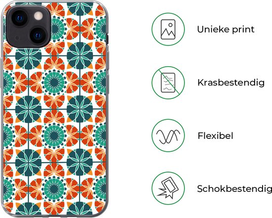 Coque iPhone 13 - Un motif symétrique de la Mosaïque Marocaine - Siliconen
