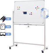 Jago- Whiteboard- magneetbord met alu frame- 110x75 cm, magnetisch, draaibaar