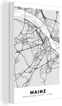 Canvas Schilderij Stadskaart - Duitsland - Mainz - Plattegrond - Kaart - 40x60 cm - Wanddecoratie