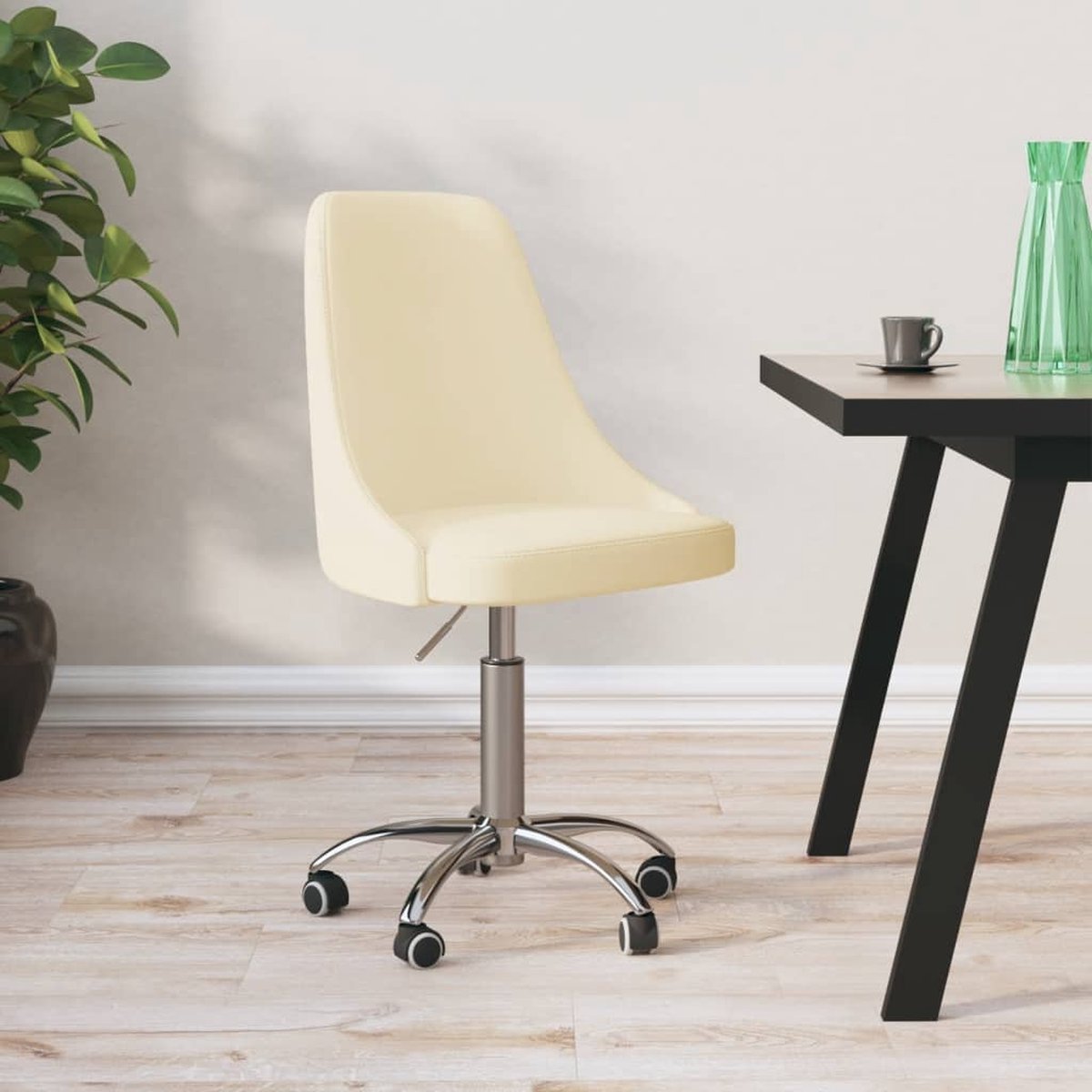 Prolenta Premium - Kantoorstoel draaibaar stof crèmekleurig