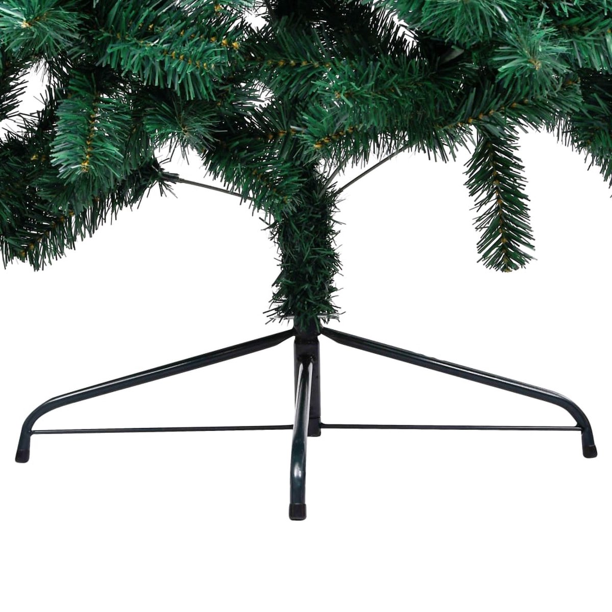 Prolenta Premium - Kunstkerstboom met LED's en standaard half 210 cm PVC groen