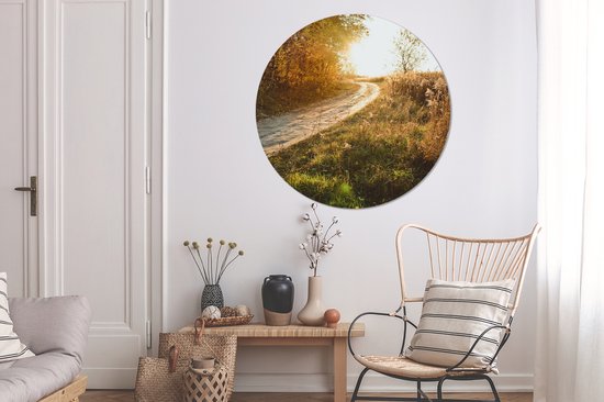WallCircle - Cercle mural ⌀ 120 - Chemin - Nature - Arbre - Tableaux ronds salon - Tableau mural rond - Décoration murale cercle - Décoration de chambre intérieur - Décoration murale cercle mural - Accessoires de maison XXL