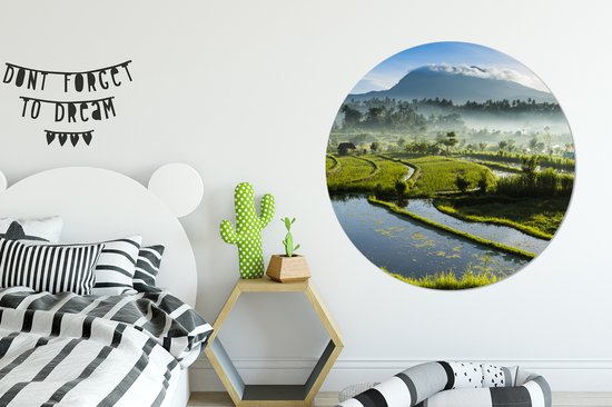 Rizières de Tirtagangga en Indonésie Assiette en plastique cercle mural ⌀ 140 cm