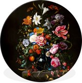 WallCircle - Wandcirkel - Muurcirkel - Oude meesters - Kunst - Vaas met bloemen - Jan Davidsz de Heem - Aluminium - Dibond - ⌀ 90 cm - Binnen en Buiten