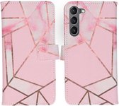 iMoshion Hoesje Met Pasjeshouder Geschikt voor Samsung Galaxy S23 Plus - iMoshion Design Softcase Bookcase - Roze / Pink Graphic