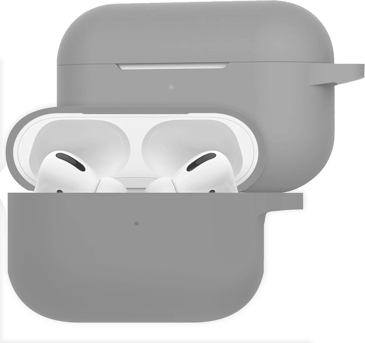 Hoesje Geschikt voor Airpods Pro Hoesje Siliconen Case - Hoes Geschikt voor Apple Airpods Pro Case Hoesje - Grijs