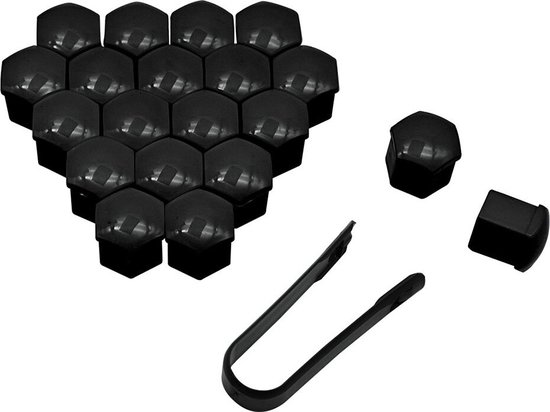 Zwarte Wielbout Wielmoer Doppen Beschermende Afdekkapjes 20 stuks - 17mm (set) - Merkloos