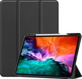 Mobigear Tablethoes geschikt voor Apple iPad Pro 12.9 (2022) Hoes | Mobigear Tri-Fold Gel Bookcase + Stylus Houder - Zwart