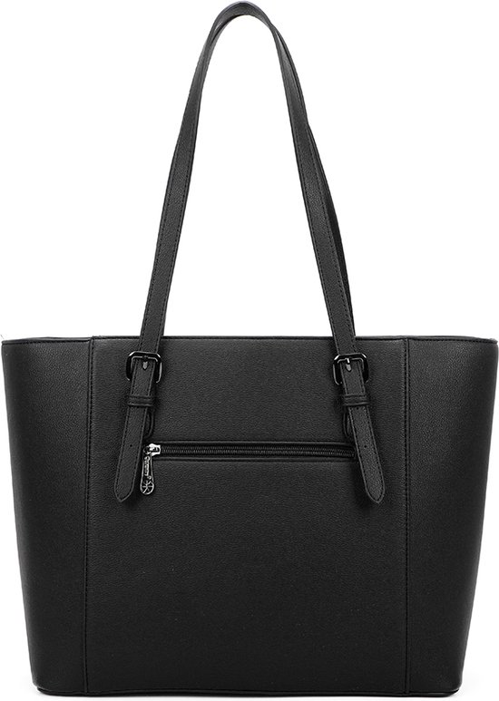 DEHIWI Glanzende Zilveren Glitter Tote Tas Voor Vrouwen Schouder Handtassen Grote Capaciteit Boodschappentas Voor Werk School College Reizen Winkelen, Zwart, Eén maat