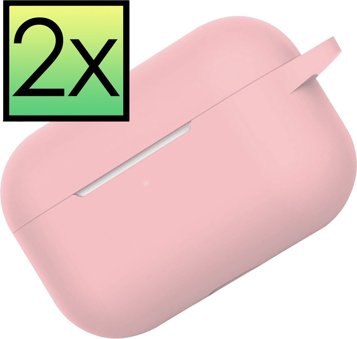 Hoes Geschikt voor AirPods Pro 2 Hoesje Cover Silicone Case Hoes - 2x - Lichtroze