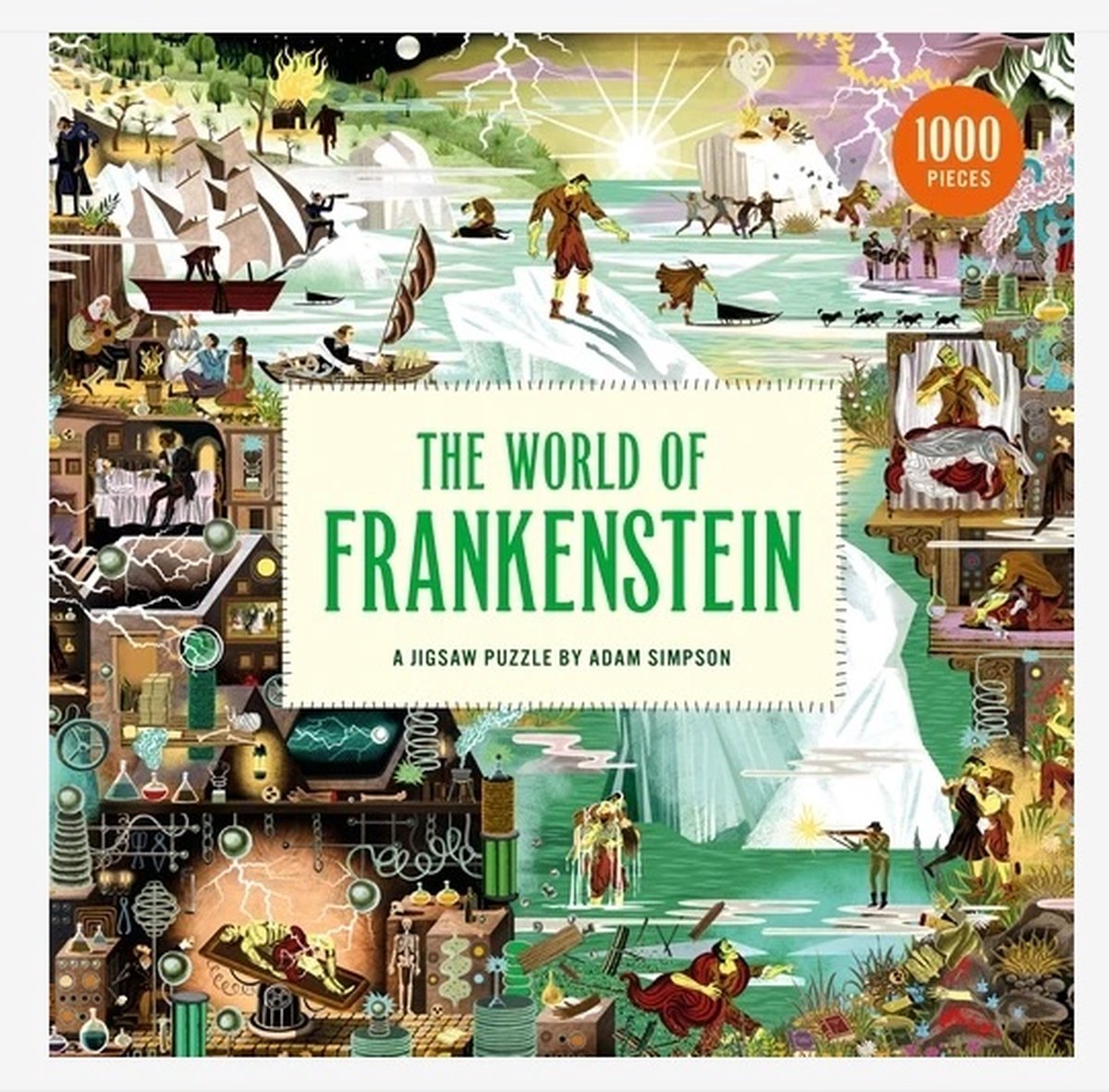 Omslag van The World of Frankenstein: A Jigsaw Puzzle by Adam Simpson