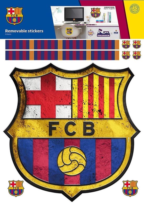 klein Gronden uitvinding FC Barcelona Muurstickers Logo - 22 stuks - Vinyl | bol.com