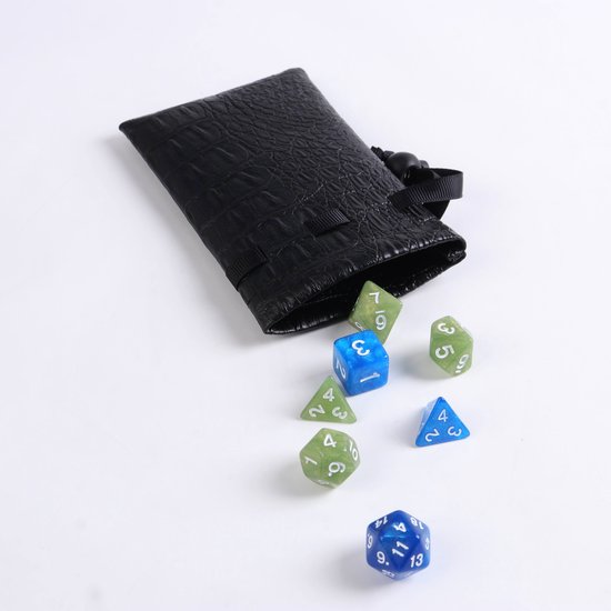 Thumbnail van een extra afbeelding van het spel Lapi Toys - Dungeons and Dragons dobbelstenen mega set - D&D dobbelstenen - D&D polydice - 2 sets (14 stuks) - Acryl - Met gratis dice bag - Meerkleurig