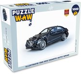 Puzzel Illustratie van een zwarte auto wrak - Legpuzzel - Puzzel 1000 stukjes volwassenen