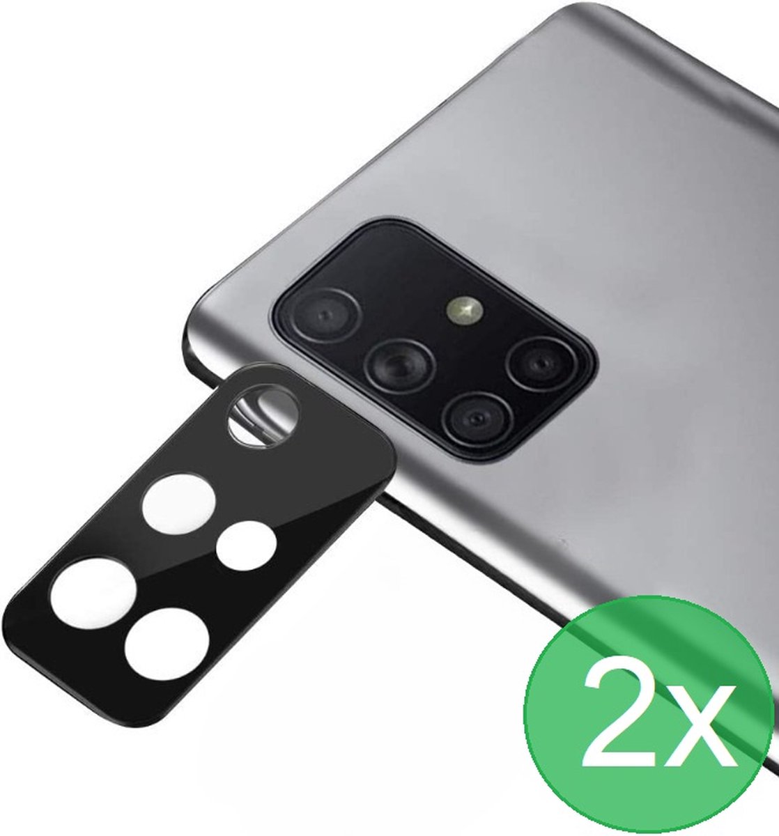 Camerascreenprotector 2x Geschikt voor Samsung Galaxy A32 4G - screen protector - glas - bescherm je camera - beschermglas - Zwart - ZT Accessoires