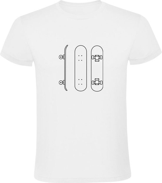 Foto: Skateboard heren t shirt sport skaten halfpipe tekening zwart