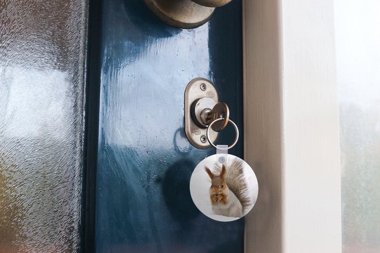 Porte-clés - Écureuil - Animal - Neige - Plastique - Rond - Cadeaux à distribuer