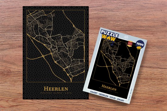 Puzzle Card - Heerlen - Or - Zwart - Jigsaw Puzzle - Puzzle 1000 pièces adultes