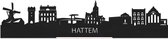 Standing Skyline Hattem Zwart hout - 40 cm - Woon decoratie om neer te zetten en om op te hangen - Meer steden beschikbaar - Cadeau voor hem - Cadeau voor haar - Jubileum - Verjaardag - Housewarming - Aandenken aan stad - WoodWideCities