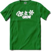 Let is snow - T-Shirt - Heren - Kelly Groen - Maat XL