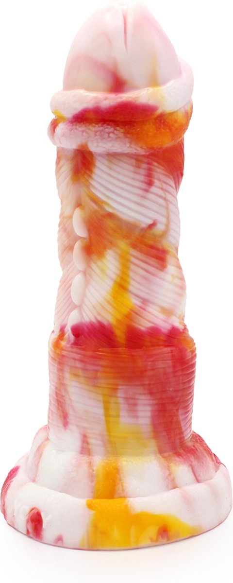 Kiotos Monstar - Dildo Beast 1 - 20.5 x 5.5 cm - Oranje/Wit/Rood