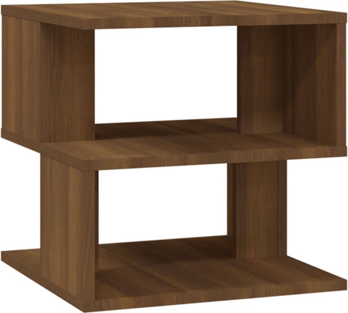 vidaXL Bijzettafel - 40x40x40 - cm - bewerkt - hout - bruin - eikenkleur