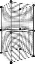 vidaXL Cage pour animal domestique avec 8 panneaux Acier Noir 35x35 cm