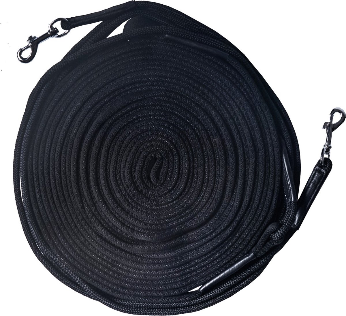 Horka Dubbele Longeerlijn Softgrip Polyester 18 Meter Zwart