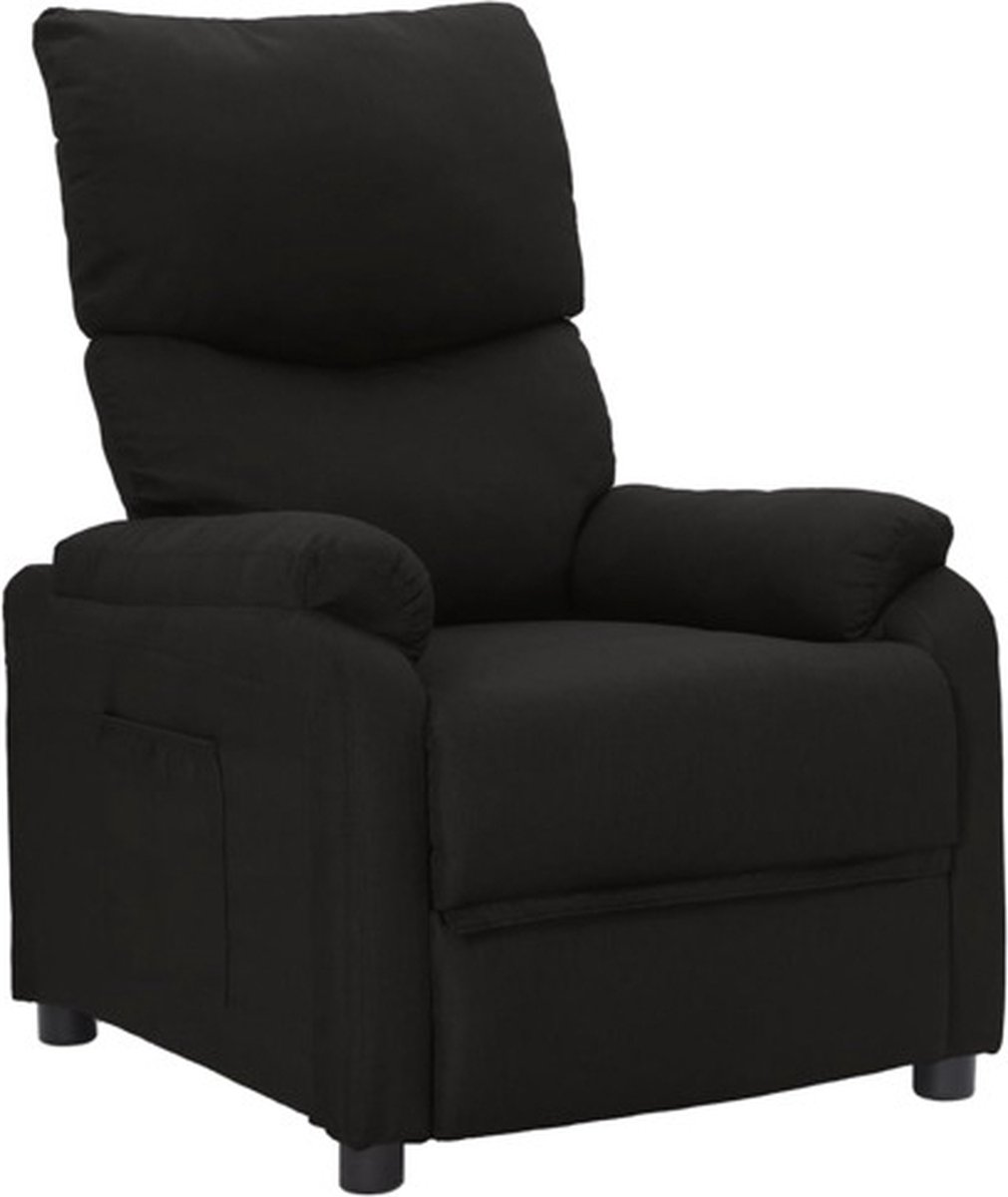 vidaXL Fauteuil - verstelbaar - stof - zwart