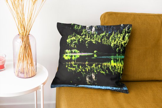 Sierkussen décoratif Forêt-Noire pour l'intérieur - Vue depuis la côte du Feldsee dans la Forêt-Noire allemande - 40x40 cm - Coussin intérieur carré en coton