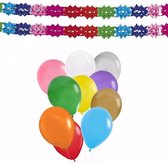 Haza - Verjaardag kamer versiering set - 2x feestslingers en 100x ballonnen
