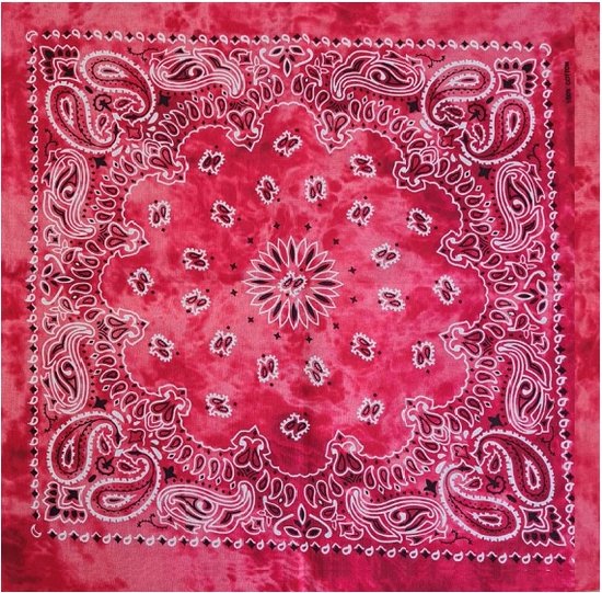 Bande de cheveux Bandana Mouchoir Tie Dye Paisley Print Red Batik Pattern Fabric