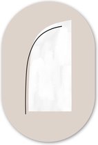 Muurovaal - Kunststof Wanddecoratie - Ovalen Schilderij - Pastel - Abstract - Design - 60x90 cm - Ovale spiegel vorm op kunststof