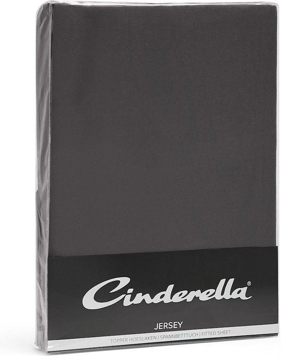 Cinderella Hoeslaken - Geschikt voor Boxspring - Jersey - 80/90x200 cm - tot 25 cm  - Antraciet - Cinderella