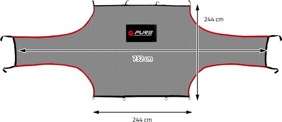 Pure2improve Trainingsscherm Voor Goal 732 X 244 Cm Grijs - Pure2Improve