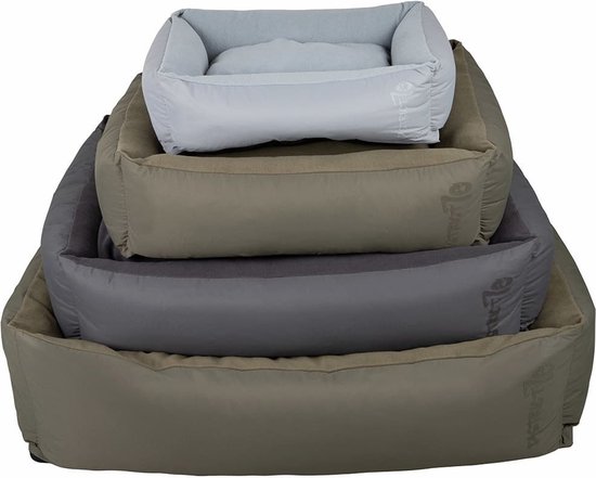 District 70 LODGE - Waterafstotende hondenmand - Fleece en Polyester - Afritsbare hoes - Maat S/M/L/XL - Lichtgrijs, Donkergrijs, Army Groen - Kleur: Donkergrijs, Maat: Maat: L 100 x 70 x 26 cm