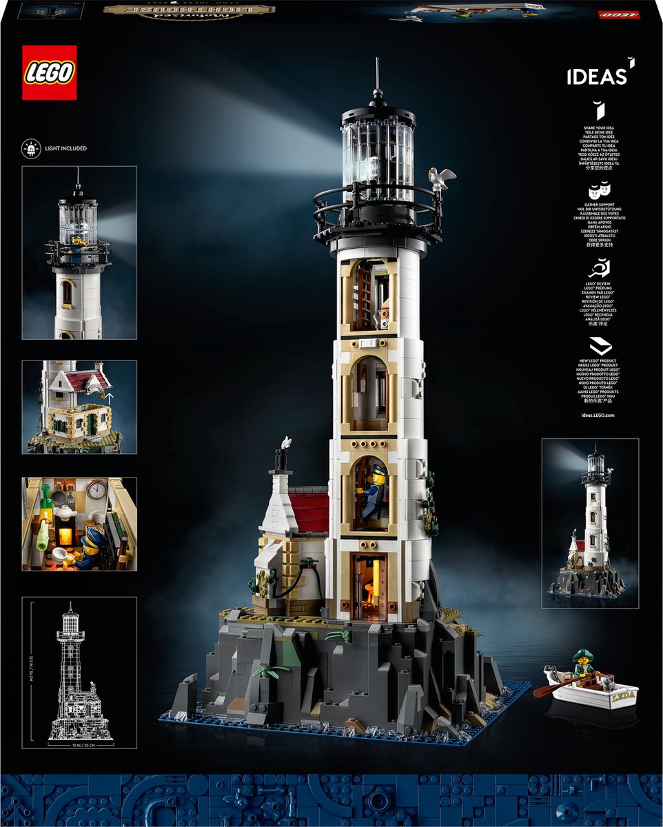 LEGO Ideas Gemotoriseerde vuurtoren met Lichtjes, Modelbouwset voor Volwassenen - 21335 — afbeelding 24