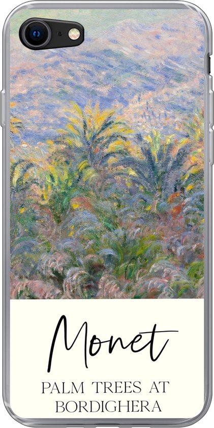 Coque iPhone SE 2020 - Monet - Art - Palmiers à Bordighera - Siliconen - Sinterklaas - Noël - Cadeaux - Cadeaux chaussures