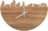 Skyline Klok Almere Eikenhout - Ø 40 cm - Stil uurwerk - Wanddecoratie - Meer steden beschikbaar - Woonkamer idee - Woondecoratie - City Art - Steden kunst - Cadeau voor hem - Cadeau voor haar - Jubileum - Trouwerij - Housewarming - WoodWideCities