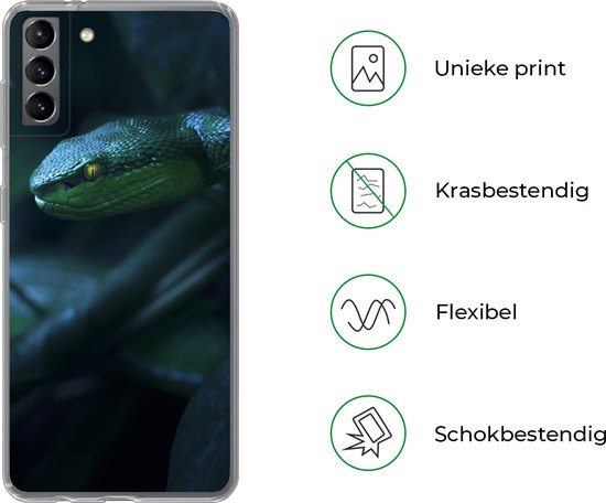 Coque Samsung Galaxy S21 Plus - Serpent - Macro - Bois - Siliconen