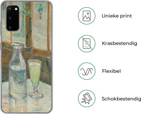 Telefoonhoesje Geschikt voor Samsung Galaxy S20 hoesje - Cafétafel met absint - Vincent van Gogh - Siliconen Telefoonhoesje